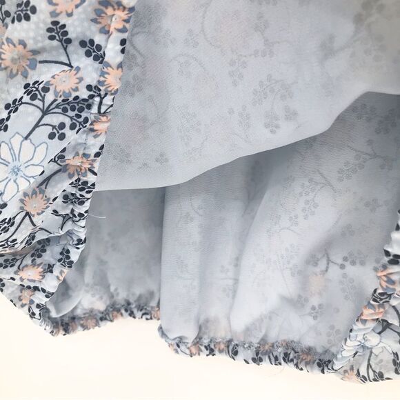 Max Studio Pastel Blue Floral Pleated Sleeveless Blouson Blouse - Picture 9 of 13